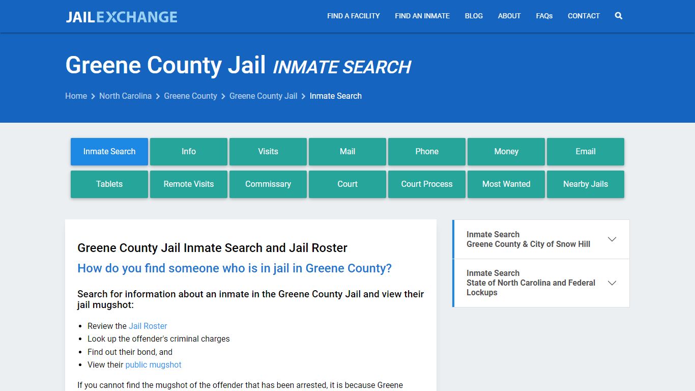 Inmate Search: Roster & Mugshots - Greene County Jail, NC